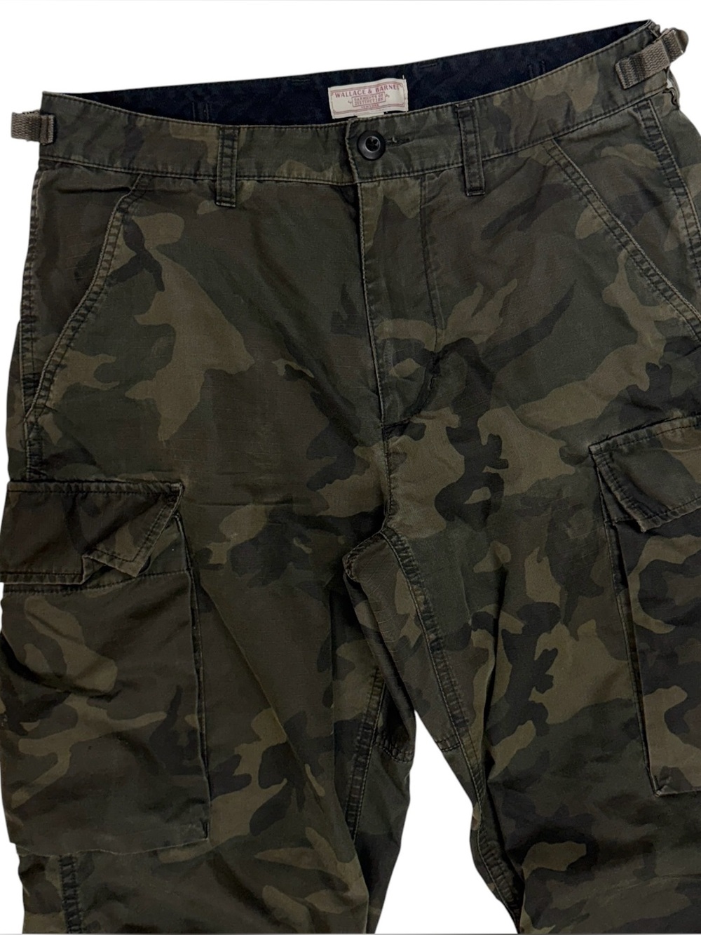 Wallace & Barnes Pants Mens 31x30 Ripstop Brigade Cargo Woodland Camo Fatigue